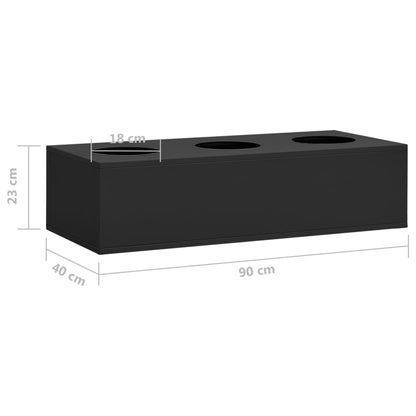 Blomsterkasse for kontor antrasitt 90x40x23 cm stål