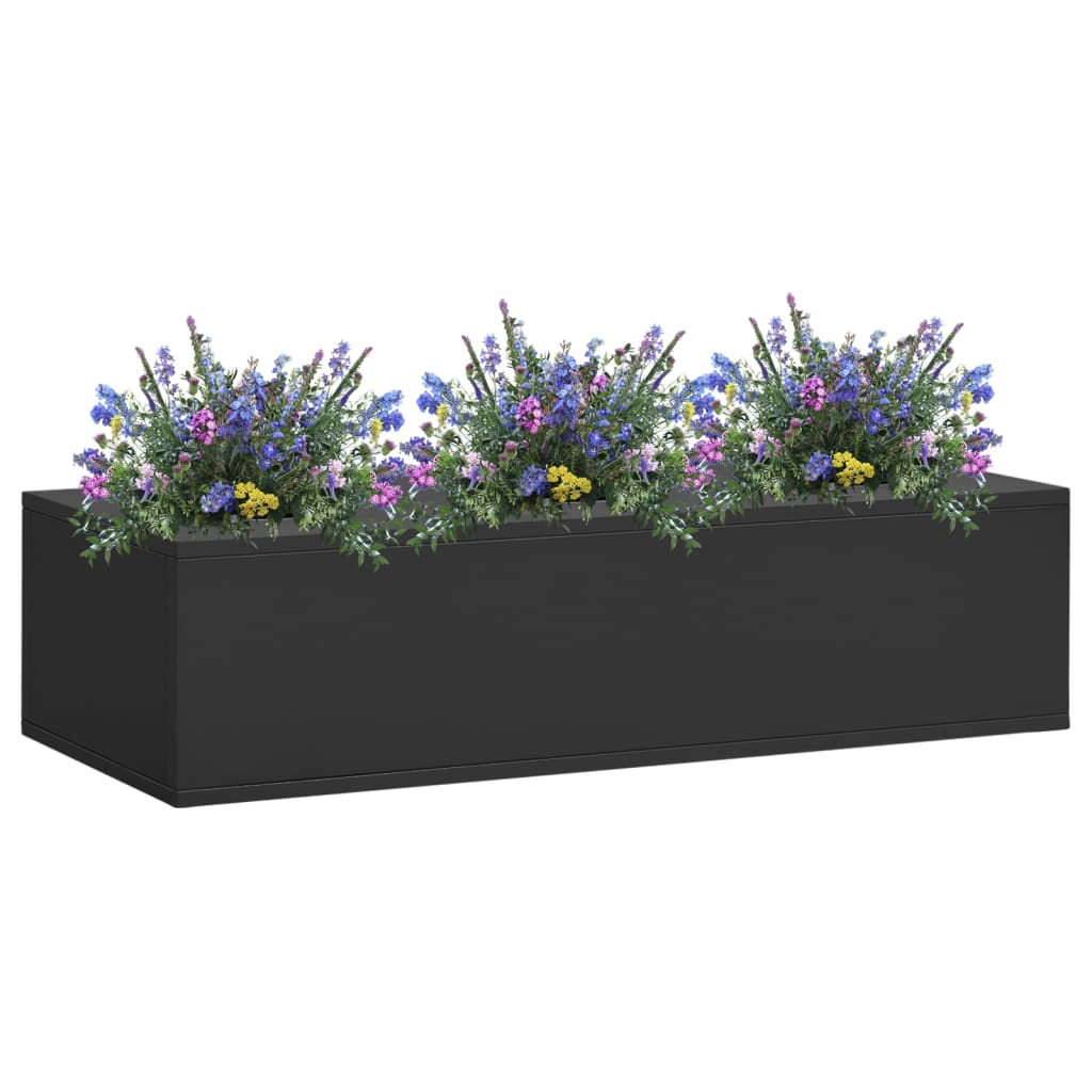 Blomsterkasse for kontor antrasitt 90x40x23 cm stål