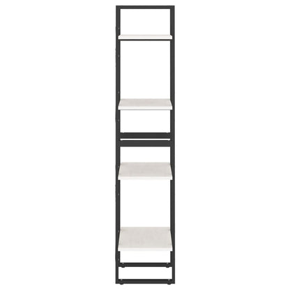 Bokhylle Svart Hvit 4 nivåer 40x30x140 cm heltre furu