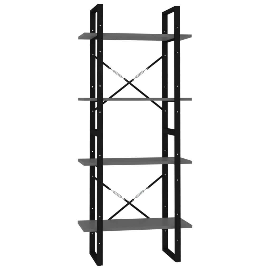 Bokhylle Grå 4 nivåer 60x30x140 cm