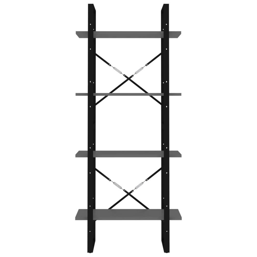 Bokhylle Grå 4 nivåer 60x30x140 cm