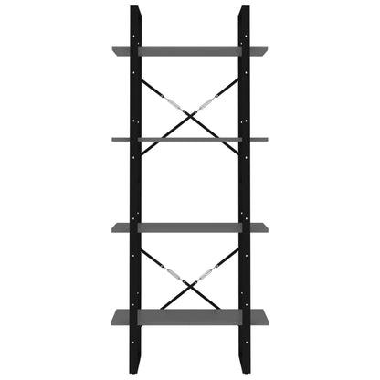 Bokhylle Grå 4 nivåer 60x30x140 cm