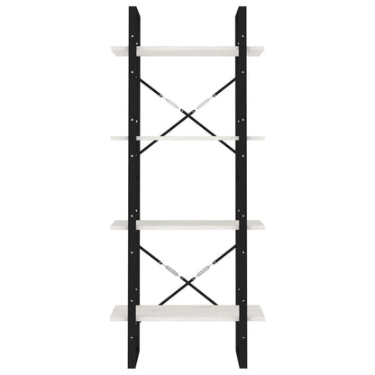 Bokhylle Hvit 4 nivåer 60x30x140 cm heltre furu