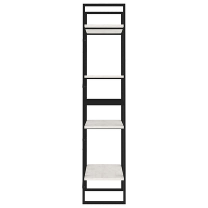 Bokhylle Hvit 4 nivåer 60x30x140 cm heltre furu