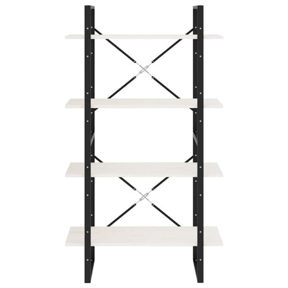 Bokhylle Svart Hvit 4 nivåer 80x30x140 cm heltre furu