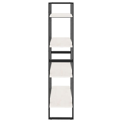 Bokhylle Svart Hvit 4 nivåer 80x30x140 cm heltre furu