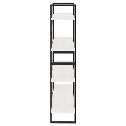 Bokhylle Svart Hvit 4 nivåer 100x30x140 cm heltre furu