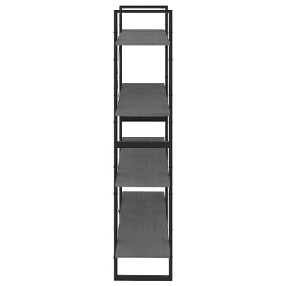 Bokhylle Grå 4 nivåer 100x30x140 cm heltre furu