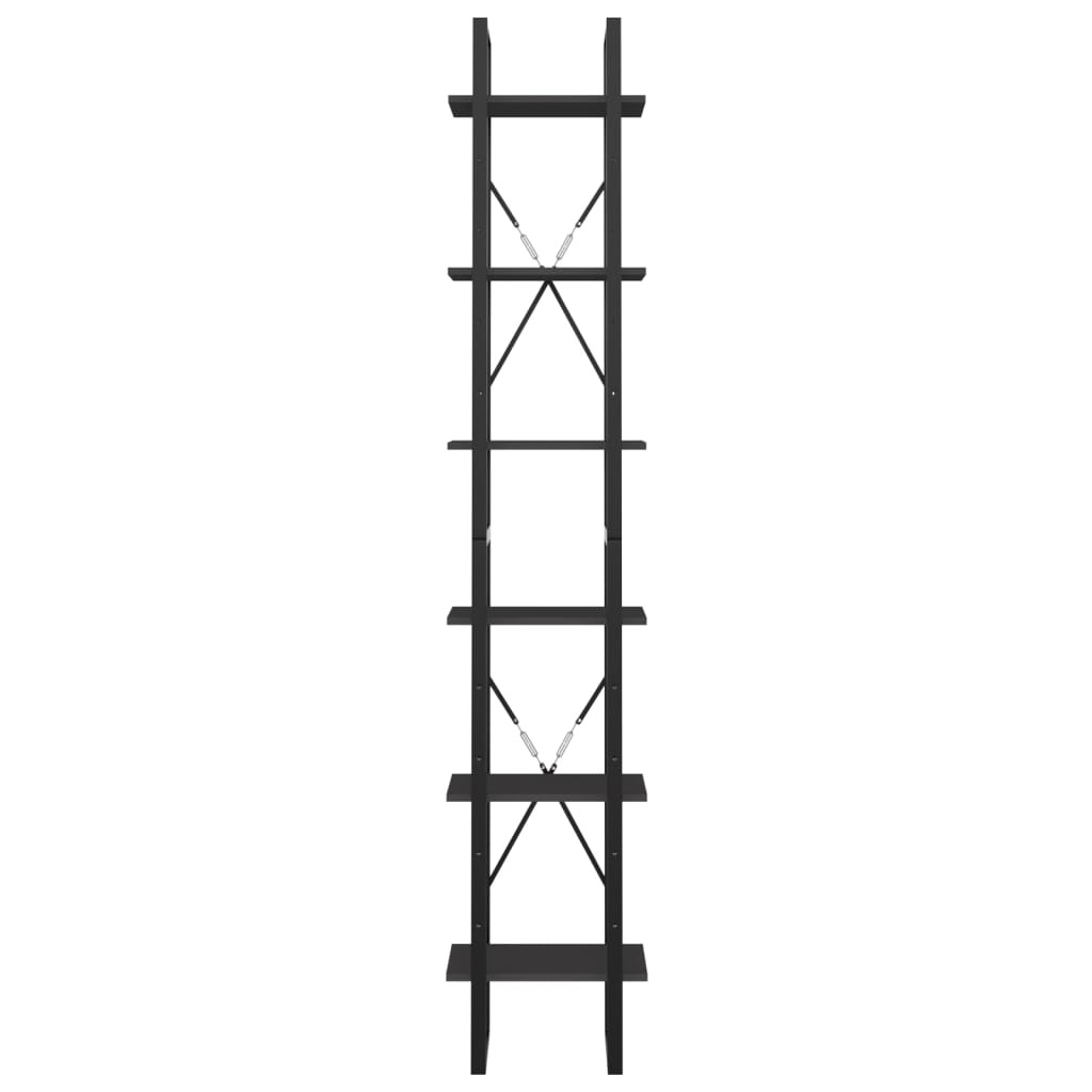 Bokhylle Grå 6 nivåer 40x30x210 cm