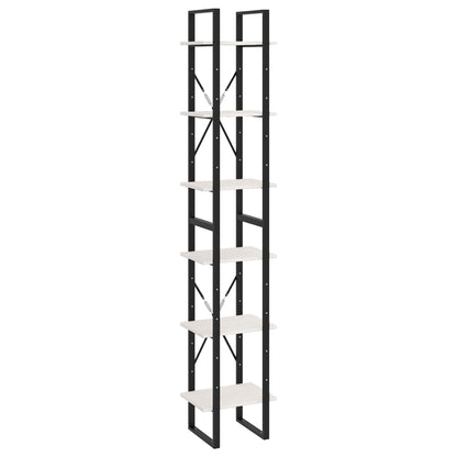 Bokhylle Svart Hvit 40x30x210 cm heltre furu