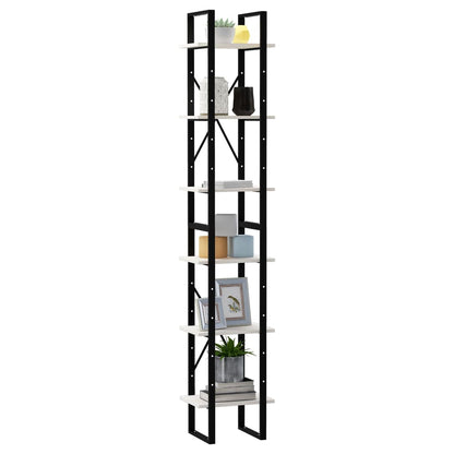 Bokhylle Svart Hvit 40x30x210 cm heltre furu