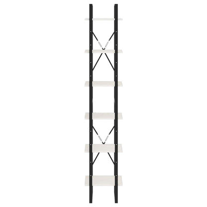 Bokhylle Svart Hvit 40x30x210 cm heltre furu
