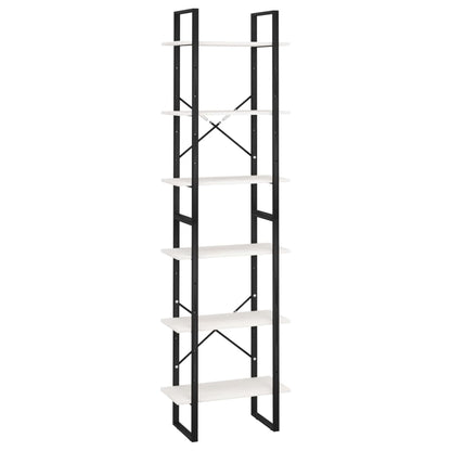 Bokhylle Svart Hvit 60x30x210 cm heltre furu