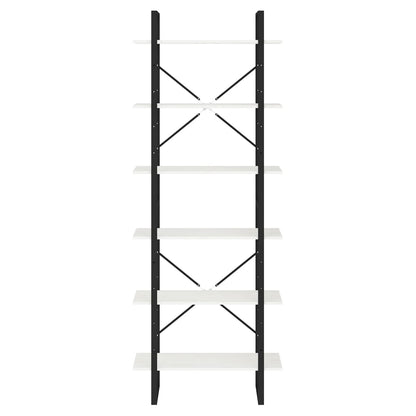 Bokhylle Svart Hvit 80x30x210 cm heltre furu