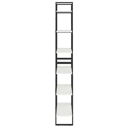 Bokhylle Svart Hvit 80x30x210 cm heltre furu