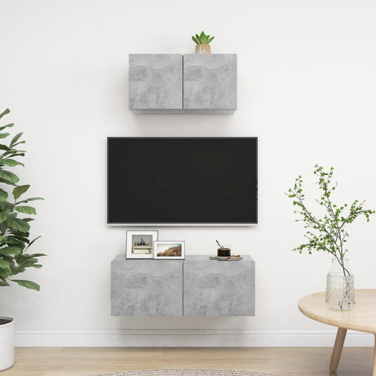 TV-Møbel Betonggrå TV-benk 2 deler
