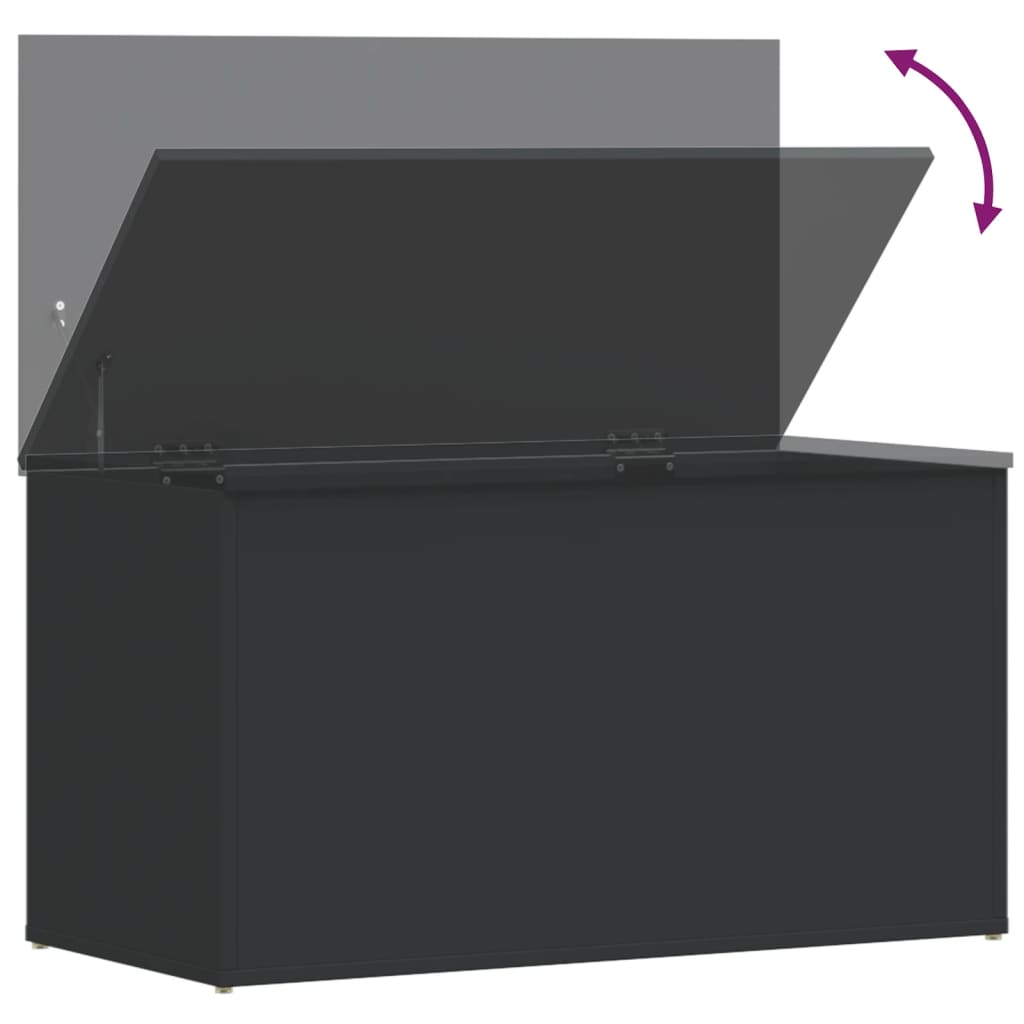 Oppbevaringskiste Svart 84x42x46 cm