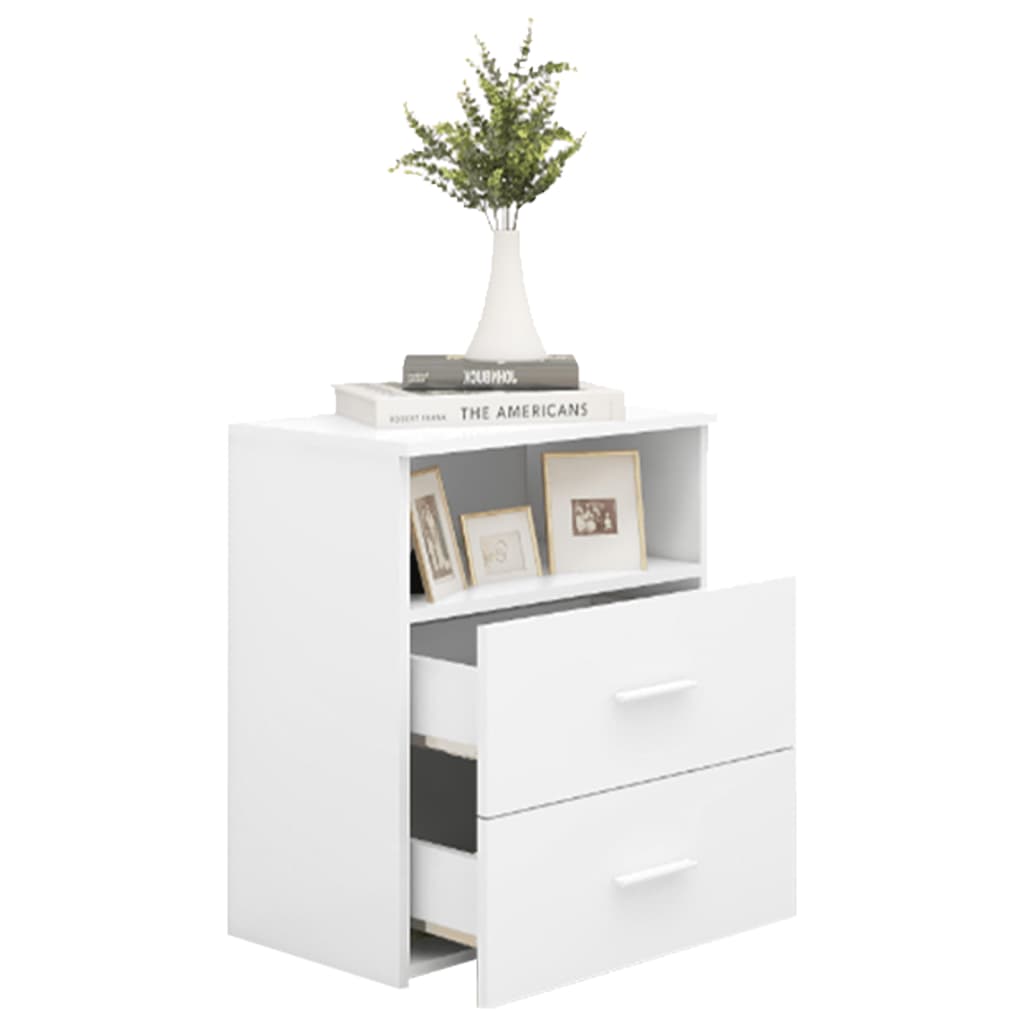 Nattbord Sengbord Hvit 50x32x60 cm