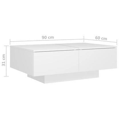 Salongbord Sofabord Hvit 90x60x31 cm
