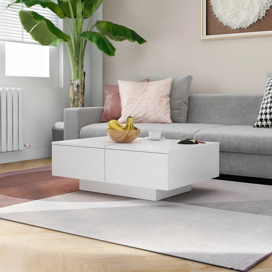 Salongbord Sofabord Hvit 90x60x31 cm