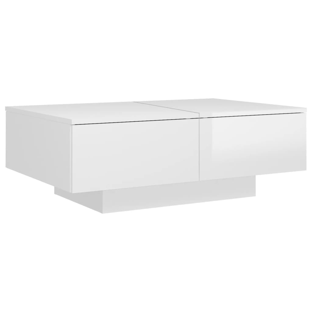 Salongbord Sofabord Høyglans Hvit 90x60x31 cm