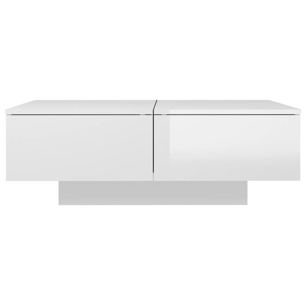 Salongbord Sofabord Høyglans Hvit 90x60x31 cm