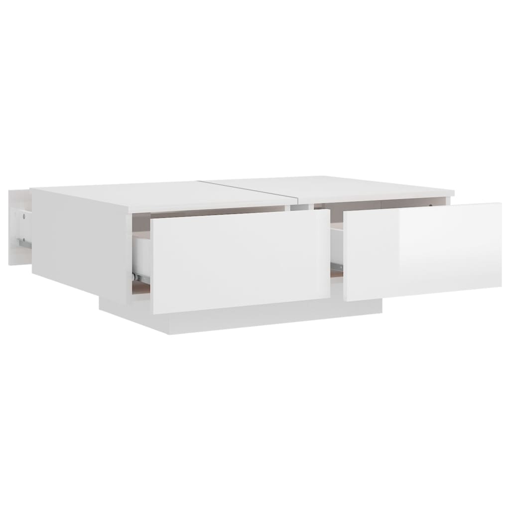Salongbord Sofabord Høyglans Hvit 90x60x31 cm