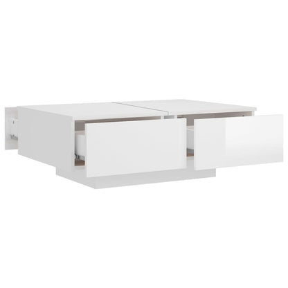 Salongbord Sofabord Høyglans Hvit 90x60x31 cm