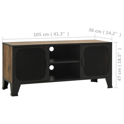 TV-Møbel Brun TV-benk rustikk 105x36x47cm metall og