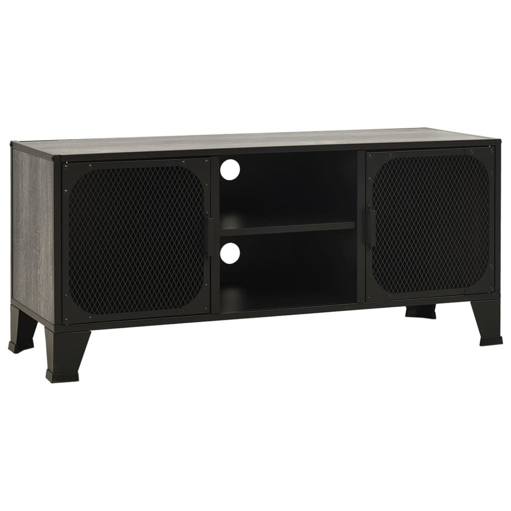 TV-Møbel Grå TV-benk rustikk 105x36x47 cm metall og