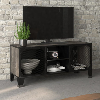 TV-Møbel Grå TV-benk rustikk 105x36x47 cm metall og
