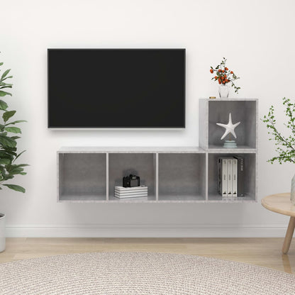 TV-Møbel Betonggrå TV-benk 2 deler