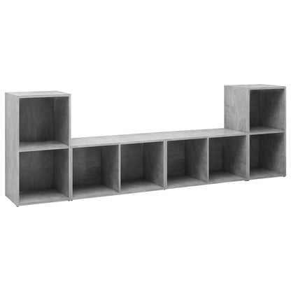 TV-benker 4 stk betonggrå 72x35x36,5 cm konstruert tre