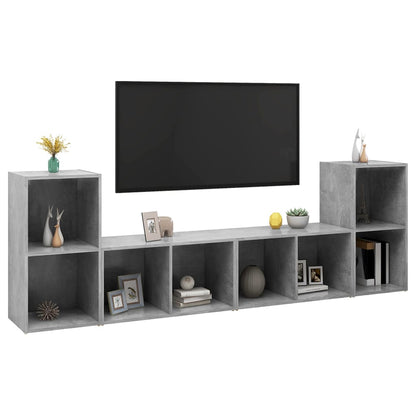 TV-benker 4 stk betonggrå 72x35x36,5 cm konstruert tre