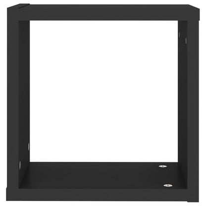 Vegghylle Svart kubeformet 6 stk 30x15x30 cm