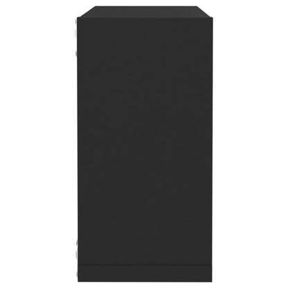 Vegghylle Svart kubeformet 6 stk 30x15x30 cm