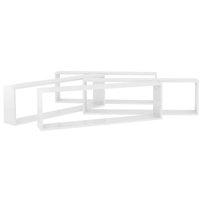 Vegghylle Høyglans Hvit kube 4 stk 100x15x30 cm