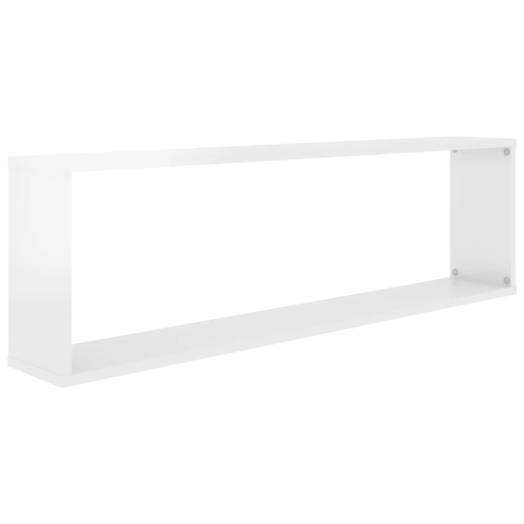 Vegghylle Høyglans Hvit kube 4 stk 100x15x30 cm
