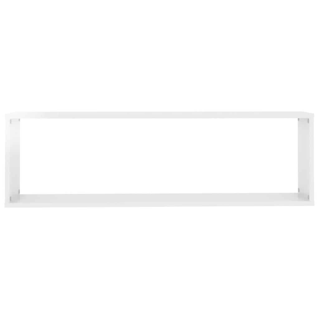 Vegghylle Høyglans Hvit kube 4 stk 100x15x30 cm