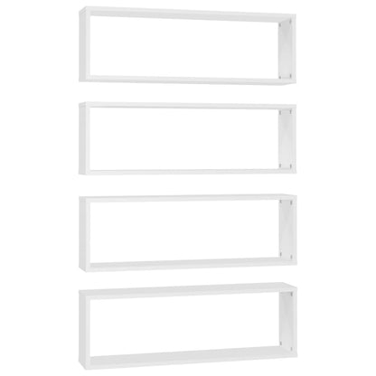 Vegghylle Hvit kubeformet 4 stk 80x15x26,5 cm