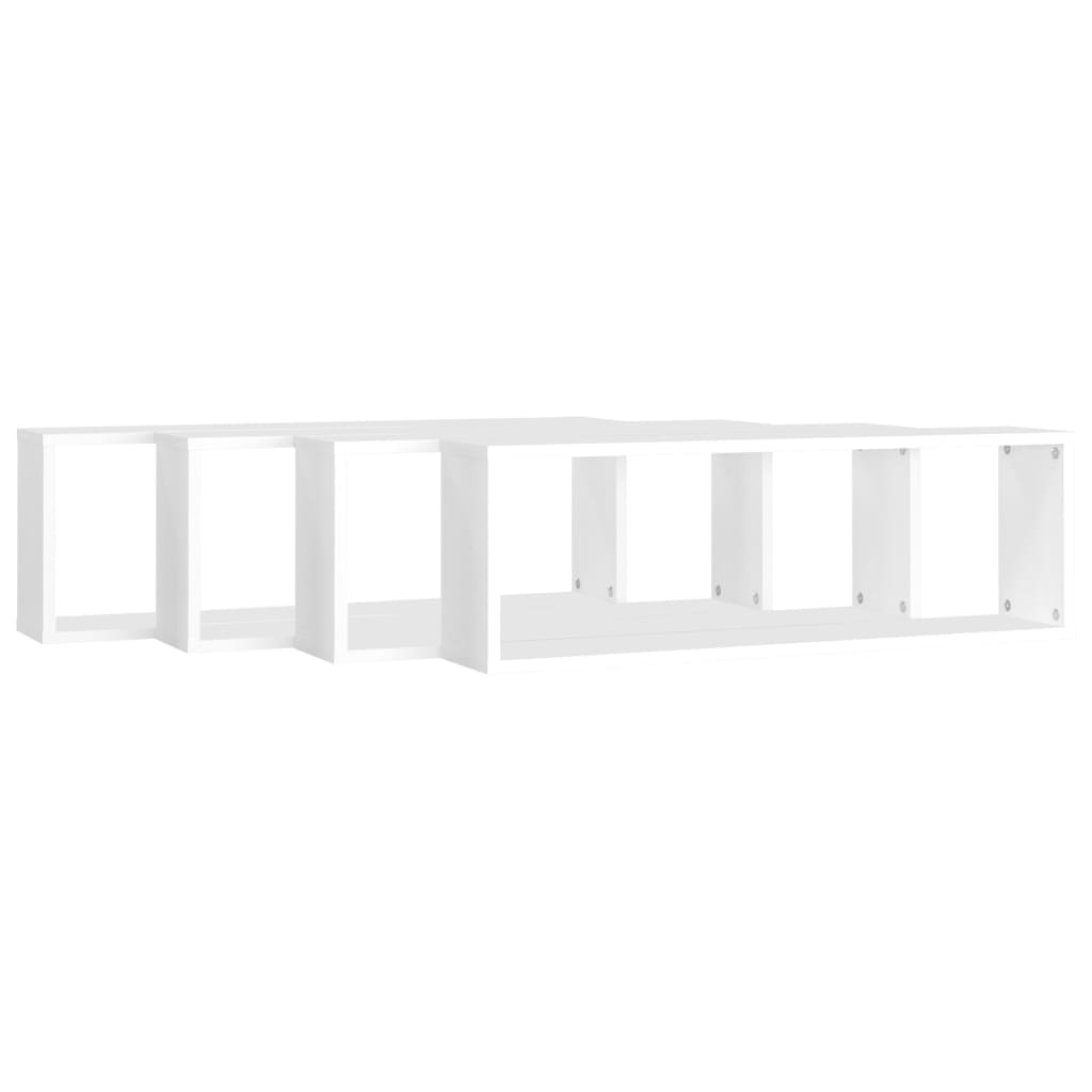 Vegghylle Hvit kubeformet 4 stk 80x15x26,5 cm