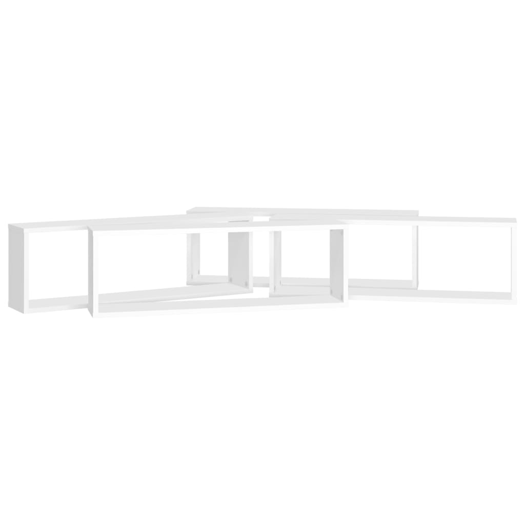 Vegghylle Hvit kubeformet 4 stk 80x15x26,5 cm