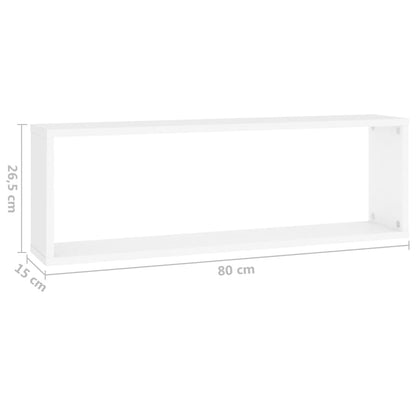 Vegghylle Hvit kubeformet 4 stk 80x15x26,5 cm