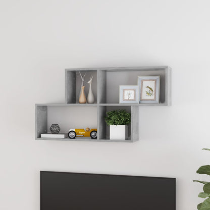 Vegghylle betonggrå 100x18x53 cm konstruert tre