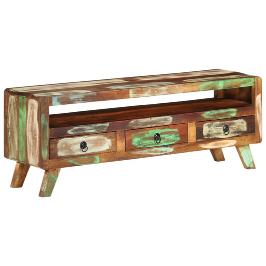 TV-Møbel Tre TV-benk gjenvunnet heltre 110x30x40 cm flerfarget