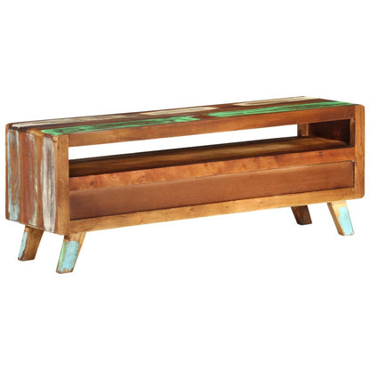 TV-Møbel Tre TV-benk gjenvunnet heltre 110x30x40 cm flerfarget