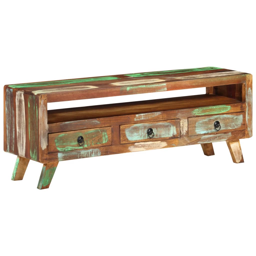 TV-Møbel Tre TV-benk gjenvunnet heltre 110x30x40 cm flerfarget
