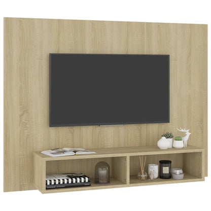 Veggmontert TV-benk sonoma eik 120x23,5x90 cm konstruert tre