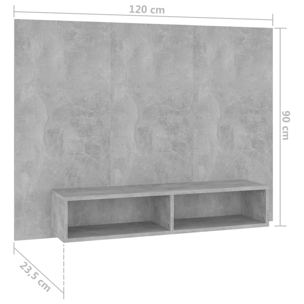 TV-Møbel Betonggrå TV-benk 120x23,5x90 cm