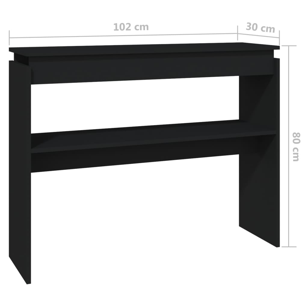 Avlastningsbord Konsollbord Svart 102x30x80 cm